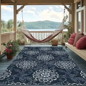 Floral Pattern Outdoor Carpet, Non-slip Thick Floor Mat, Decorative Area Rug, Boho Floral Rug, Boho Style Rug, Outdoor Rugs for Home Living Room Bedroom Outdoor Camping, Bohemian Style Rugs