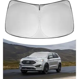 Windshield Sun Shade for Ford Edge SUV 2015-2022 Accessories Foldable Front Window Sun Shade Shield Protector SilverGift.