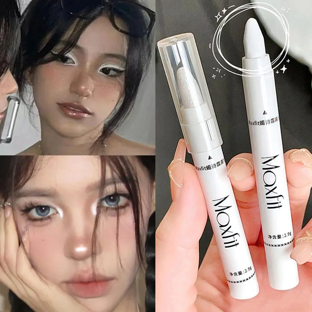 1pc Shimmering Highlight Stick, Glitter White Eyeshadow Pencil for Bright Eyes, Dazzling Effect Makeup Highlighter Pencil