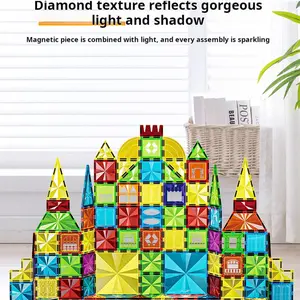 Colorful window magnetic sheets, learning while playing, with versatile shapeseasy to assemble,imagination and creativity 75pcs