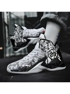 Men's basketball running shoes, High Top Shoes, Athletic Shoes, available in three colors, with breathable mesh upper and comfortable lining, suitable for daily commuting, leisure running, basketball, fitness hiking and other sports scenes