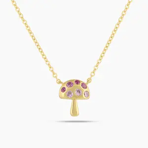 Chunky Pink Mushroom Necklace