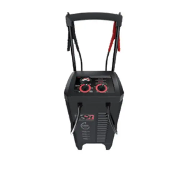 Pro Series 12-24V 200A Manual Control Car Battery Charger-Starter, Portable with Clamps, Amp Meter, Compact Wheels, High-Quality Material, Timer Setting, Retractable Handle, Solid Performance