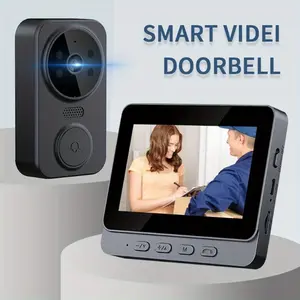 Wireless Video Doorbell, Visual Doorbell Camera Wifi, 1080P HD Smart Doorbell, Real Time Indoor Monitor, Images & Videos Recording, Enhanced Night Vision, Two-Way Audio, Long Battery Life, Indoor Use, RFID Enabled, Tools And Home Imprivement, Wall