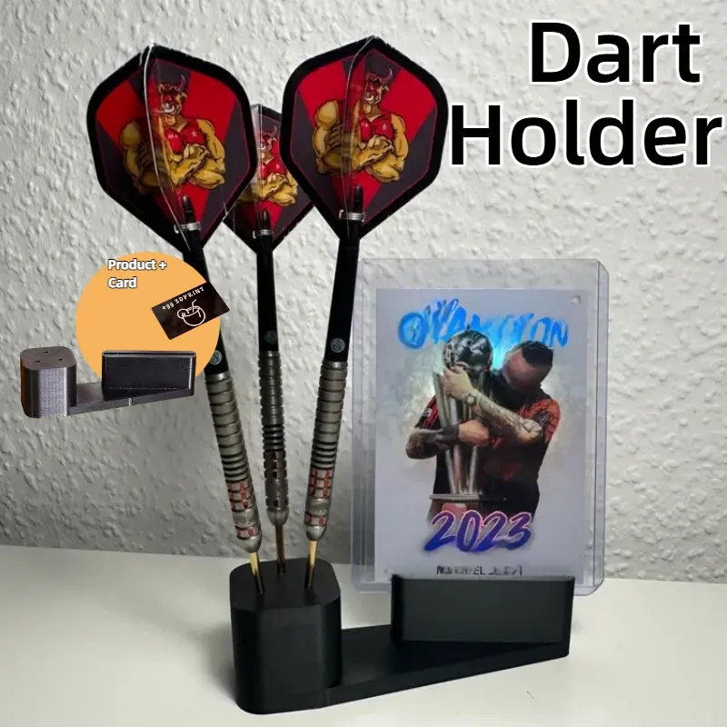2PCS PDC Panini Card Display Case + Darts Holder, Desktop Stand for Dart Set & Collectible Cards, Ideal for Game Room, Man Cave & Bar Decor - Display Rack for PDC Collectible Cards & Dart Set