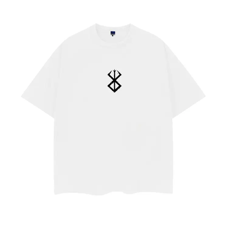Berserk "Emblem" Heavyweight Vintage Tee 100% Cotton OVERSIZED Anime T-shirt Menswear Top Crew Necks Tshirt Casual Streetwear White Crewneck Tropical Shortsleeve