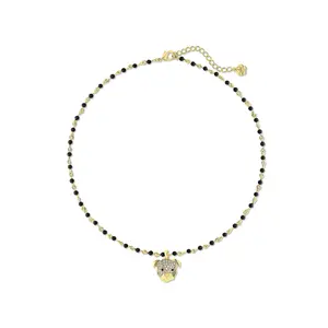 Cloud Haven Soft Hearted CZ Studded Pit Bull Necklace Black