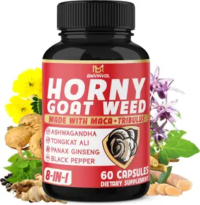 BMVINVOL Horny Goat Weed Capsules with Tribulus, Ginseng, Ashwagandha, Maca, Tongkat Ali, Nettle, Black Pepper - 60 Count