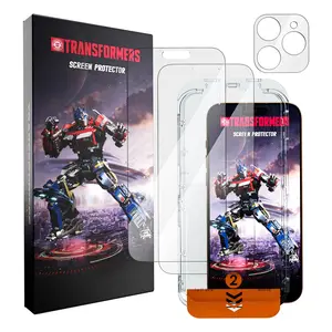 TRANSFORMERS Bubble-Free Tempered Glass Screen Protector, High Definition Shatterproof Anti-Scratch Film With Auto Alignment & Electroplated Oleophobic Layer
