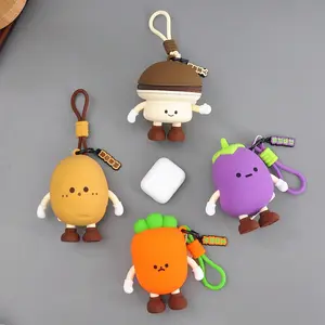 Reusable Silicone Vegetable Pattern Earphone Box, Small Wallet Storage Bag, Organizer Pouch, Durable and Portable, Perfect for Daily Use