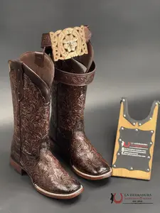 ROCKEM HAND TOOLED MILA FLOR DE LUZ BROWN MILA SQUARE TOE