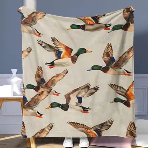 Duck Pattern Blanket, Soft Lightweight Throw Blanket, Cool Bedroom Bedding Blankets, Air-conditioned Room Blanket, Warm Nap Blanket for Home & Office
