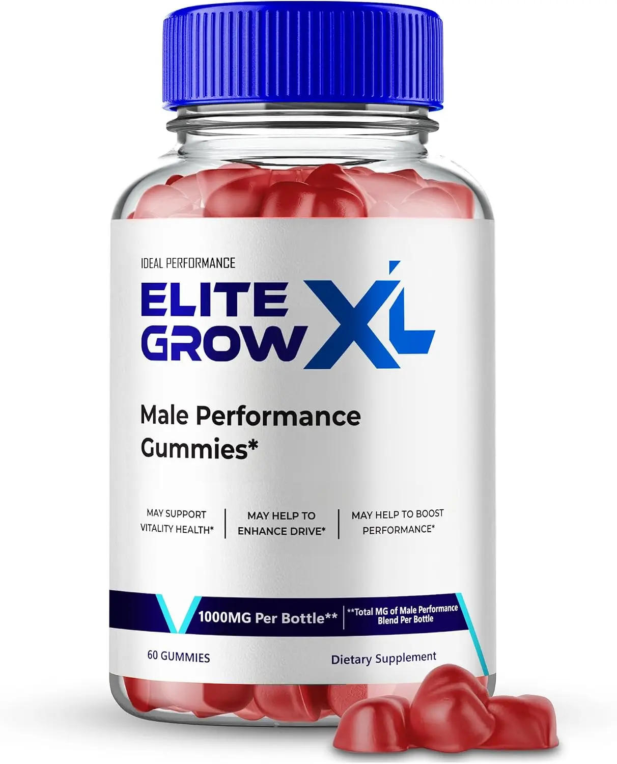 Elite Grow XL Gummies, EliteGrow XL Supplement for Men - Maximum Strength Performance All Natural Gummy to Support Stamina, Endurance and Energy, EliteGrowXL Gomitas Reviews (60 Gummies)