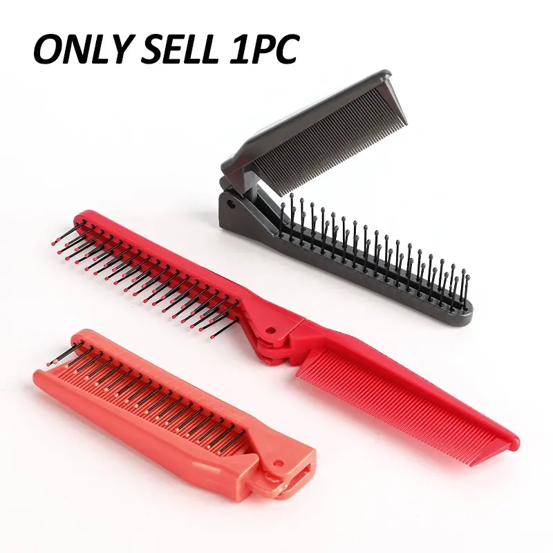 Folding Hair Comb, Mini Pocket Design, Dual-Sided Detangling Brush, Anti-Static Feature, Ideal for Home & Travel Use, Detangler Brush, Detangling Hairbrush, Detangler Combs