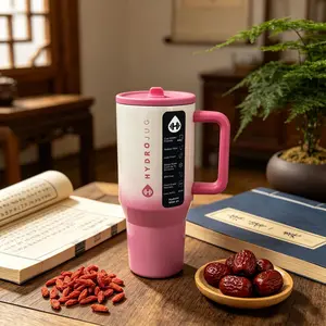 Hydrojug Traveler 32 oz Gradient Pink-White Insulated Drinkware Flask - New Vacuum Design, Portable Tumbler, Camping, Gym Use, Birthday Gift Option, Flasks
