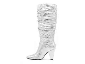 Silver Sparkly Women's Boots Size 7.5 Last Pair Bold Shine Statement Style Glitter Finish Perfect for Nights Out Special Events