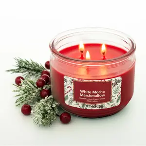 White Mocha Marshmallow 3-Wick Candle, 11.5oz Glass Jar for a Sweet Creamy Ambiance and Relaxing Evenings