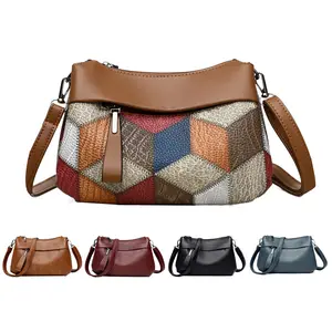 Women's Practical Shoulder Bag Soft PU Leather Crossbody Purse with Multilayer Interior & Zipper Closure for Office and Daily