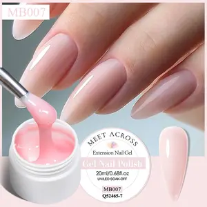MEET ACROSS 20ml Quick Extension Gel Nail Polish, 14-color Self Leveling Long Lasting Builder Gel, Nail Art Manicure UV Gel, Professional Builder Gel for Nail Extensions, High Hardness Nail Care Specially Designed for Nail Manicure Lovers