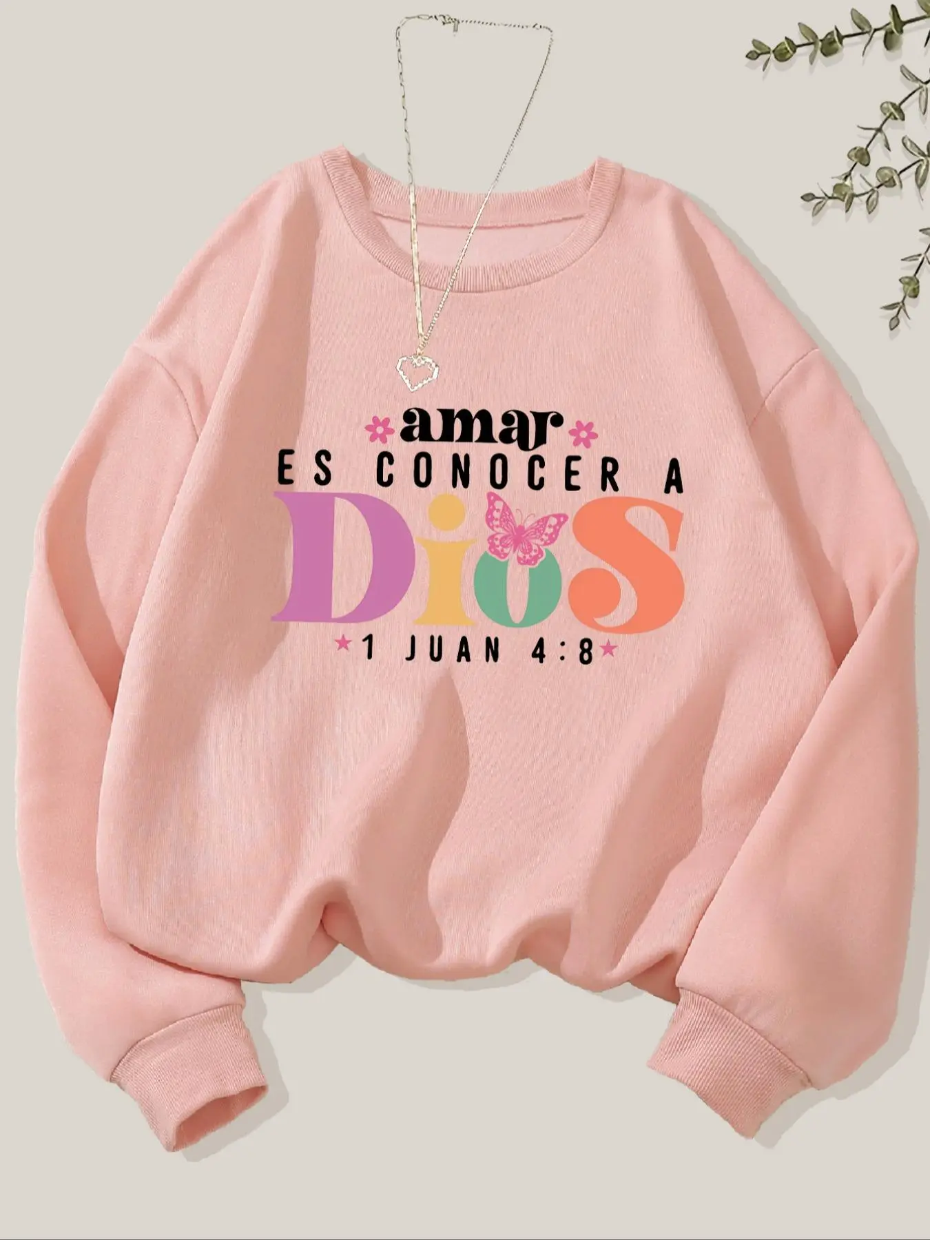 Women's Letter Print Drop Shoulder Sweatshirt, Casual Long Sleeve Round Neck Pullover for Fall & Winter, Women's Clothes for Daily Wear, Womenswear, Tops, Casual Soft Sweatshirt