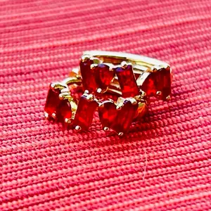 Argollas Rojas Baguette