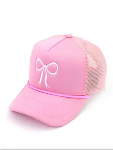 Unisex Mesh Baseball Hat with Bow Design, Casual Style Multicolor Caps, Perfect for Daily Wear & Outdoor Activities