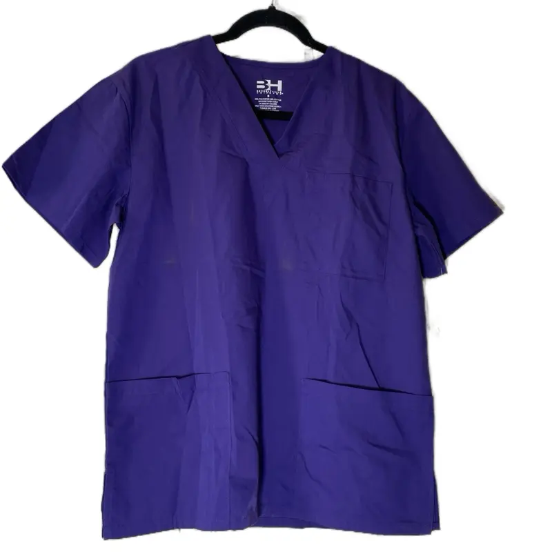 Eggplant Scrub Uniform Set for Medical Professionals - Comfortable & Durable Design with Practical Pockets