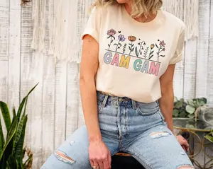 Gam Gam Shirt, Gam Gam Comfort Colors Shirt, Cute Gam Gam Tshirt, Gam Gam Floral Wild Flower Bella Canvas Tee, Mother's Day Grandma Gift Tee