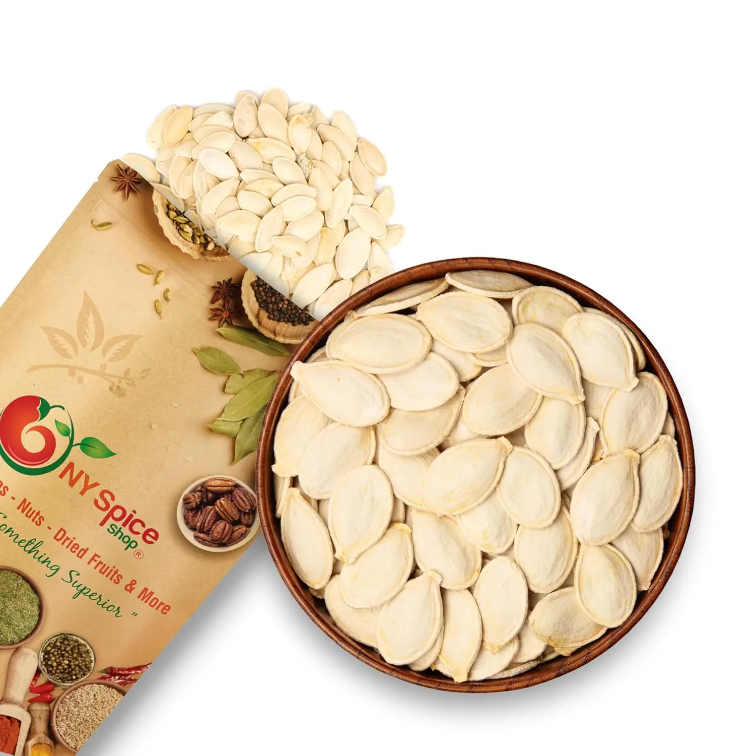 NY Spice Shop Lady Nail Pumpkin Seeds – | Raw, Roasted & Unsalted Pumpkin Seeds | Fresh, Natural Pumpkin Seeds for Eating - Healthy Snacking Flavor Savory Iron