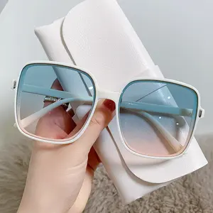 Sunglasses for women, summer sunshade large frame, round face, slimming sunglasses, retro ins driving anti-UV glasses