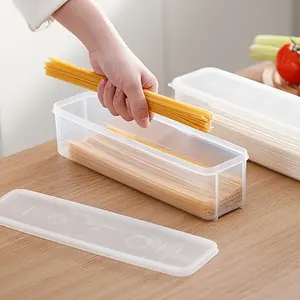 6pcs PP Plastic Food Storage Containers Set, Clear Plastic Stackable BPA-Free Reusable Kitchen Organizer Box for Vegetables Fruits Snacks