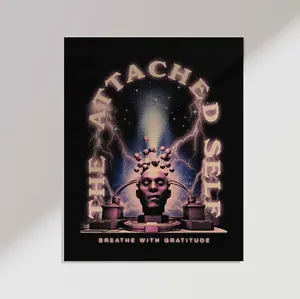 Awake Happy - The Attached Self            Print Thick Poster Decor Artistic Matte Wall Room Decoration High Quality Mindfulness Spiritual Motivational Self Help Mental Health