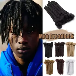 Hot Sell NEW 6inch/15cm Handmade Unisex Short Dreadlocks Extensions 1Pack/5Strands Soft Pre-looped Crochet Braids Dreads Extension 0.8cm Width Ombre Dread Locks Hairpiece Black Brown Blonde Hip-pop Cool Braid Hairpieces For Daily Street Party Christ