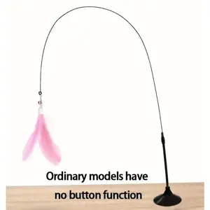 Cat Teaser Stick With Bell, Feather, Long Rod Suction Cup