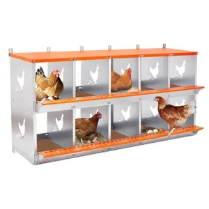 Galvanized Steel Chicken Nesting Box with Removable Coconut Fiber Pad
