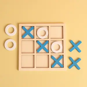 Premium Solid Wooden Tic Tac Toe Board Game Set Classic Coffee Table Home Game for Backyard Entertainment, Family Gatherings, and Holiday Gifts - Perfect for Christmas, Halloween, and Thanksgiving