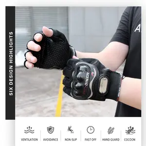 Breathable Half-Finger Motorcycle Riding Gloves for Men and Women, Non-Slip, Wear-Resistant, Touchscreen Compatible, Protective Motorbike Gloves for Outdoor Riding