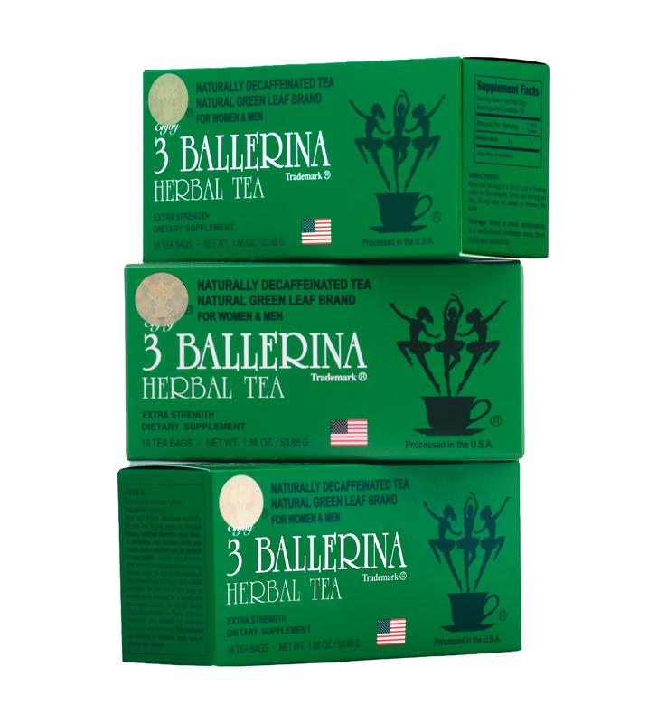 3 Ballerina Herbal Tea 3 Pack Bundle 54 Tea Bags (Extra)