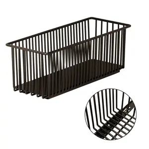 Garvee 2 Pack Pull Out Cabinet Organizers Slide Out Basket Drawers Heavy Duty Carbon Steel Pulling Drawers for Kitchen Bathroom Cabinets Under Sink Durable and Smooth Sliding Storage Solution