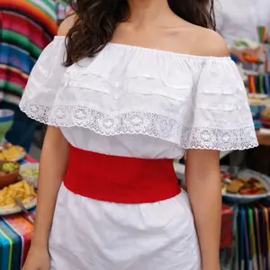 Blusa campesina mexicana / off shoulder blouse size Large Comfort Top