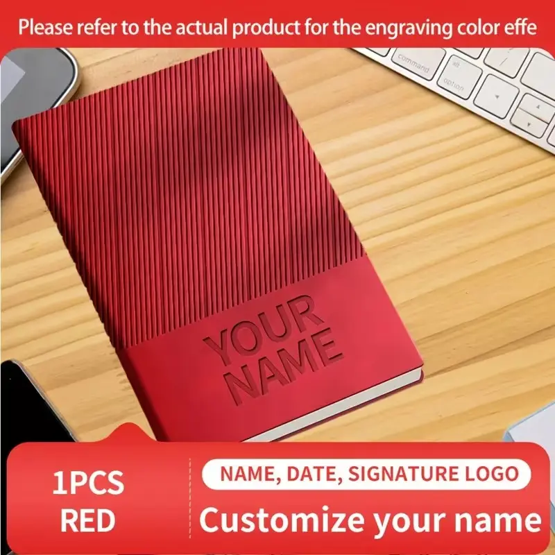 Customized A5 Softcover Notebook - Adult Compact and Portable Classic Journal with Custom Name/Text Engraving, Office Stationery for Team Gifts, Notes
