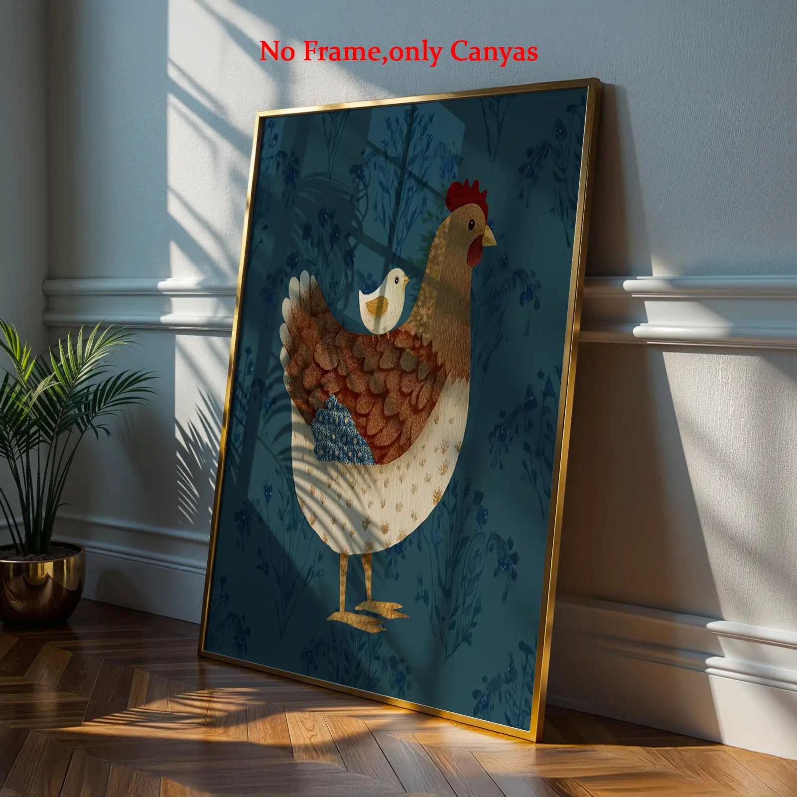 Wall arts Chicken And Chick Pattern Posters Chicken Chick Canvas Prints Bedroom Decor Living Room Decor Gift Unframed