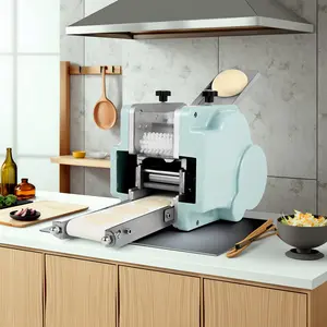 CNCEST Automatic Dumpling Skin Maker, 140W Stainless Steel Dough Press Machine with Adjustable Mold Compact Countertop Design for 50-60 Pieces/Min