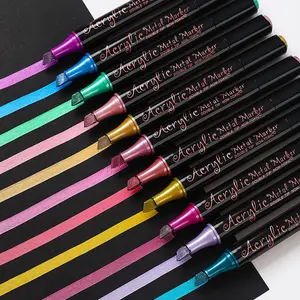 12/24 Color Dual-Ended Acrylic Metal Marker Pens, Large Capacity, Durable, Versatile for Art, Shoes, Glass, Metal, Paper, Card, Stone, Dual Tip Marker