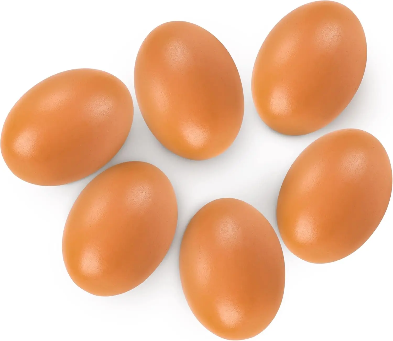 6 count Wooden Eggs  Egg Chicken Coop Accessories Easter Eggs for Craft Nest Egg Brown for Laying Chickens