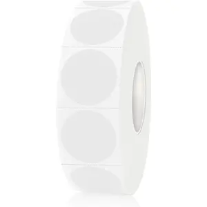 0.75 In Clear Transparent Round Waterproof Stickers, for Envelope Tab Sealing and Retail Package Labeling, Self-Adhesive