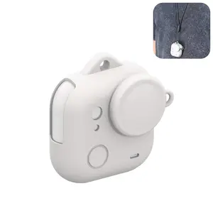 For Insta360 GO Ultra PULUZ Body Silicone Protective Cover with Lens Cap & Lanyards (White)