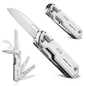 Mossy Oak 13-in-1 Multitool Pocket Knife, Razor-Sharp Stainless Steel Multitool Knife with Clip, Tiny Tools with Scissors, Opener, Screwdriver, Glass Breaker for Camping, Survival, Hiking, Daily Tasks