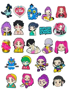 23 Korean Trendy Shoe Charms, Iconic Design & Characters, Perfect Accessories, Fashionable Footwear Decorations, All Seasons Casual Style