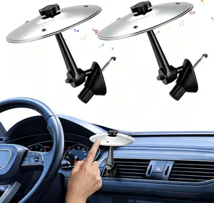 Car Cymbal Air Vent, Mini Drum Crash Cymbal Set with Mini Drum Stick, Funny Musical Instruments Gadget for Drummer Music Lovers Gift, Compact Durable Car Accessory for Most Vehicles,summervibes